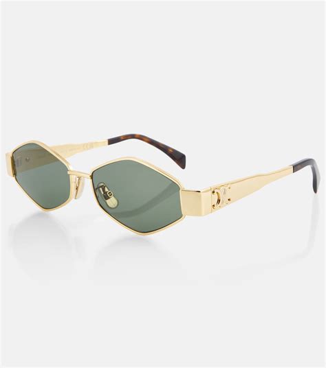 celine triomphe sunglasses gold|Celine sunglasses mytheresa.